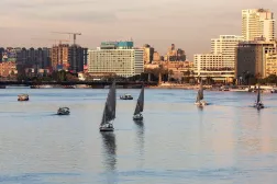 Boats sail on the Nile River in Cairo, Egypt, December 9, 2025. (Reuters)