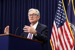 FILE PHOTO: US Federal Reserve Chair Jerome Powell holds a press conference in Washington, D.C., US, October 29, 2025. REUTERS/Kevin Lamarque/File Photo