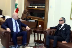 Lebanese President Joseph Aoun meets with Egyptian ’s Ambassador to Lebanon Alaa Moussa at the Baabda presidential palace on Friday. (Lebanese Presidency)