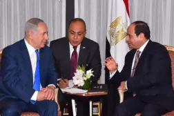 Sisi ve Netanyahu’nun 2017’de BM Genel Kurulu sırasında gerçekleştirdiği görüşmeden bir kare (Reuters)