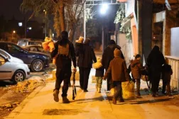 صورة نشرتها وزارة الداخلية للنزوح في حلب بعد الاشتباكات الأخيرة بين «قسد» والقوات السورية