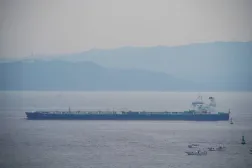 St Nikolas ship X1 oil tanker involved in US-Iran dispute in the Gulf of Oman which state media says was seized is seen in the Tokyo bay, Japan, October 4, 2020, in this handout picture. Daisuke Nimura/Handout via REUTERS