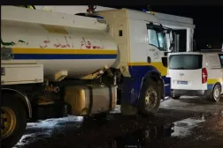 عربات الإسعاف والدفاع المدني السوري على الحدود السورية اللبنانية (سانا)