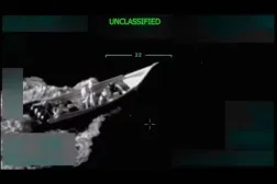 صورة من مقطع نشره ترمب بمنصة «تروث سوشيال» في 2 سبتمبر 2025 وصفه بأنه قارب يحمل مخدرات من فنزويلا