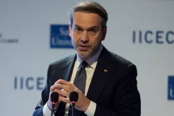 Türkiye Minister of Energy and Natural Resources Alparslan Bayraktar speaks during the conference 'Energy Security in the World and Türkiye: Risks and Solutions in Critical Minerals' at the Sabanci University Istanbul International Center for Energy and Climate (IICEC), in Istanbul, Türkiye, December 26, 2025. REUTERS/Umit Bektas