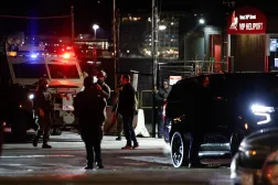 تشديدات أمنية خارج مهبط لطائرات الهليكوبتر في نيويورك عند وصول الرئيس الفنزويلي نيكولاس مادورو (ا.ب)