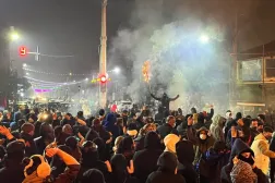  İran'ın kuzeyinde bulunan Anzali limanındaki protestocular (Telegram)