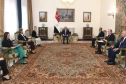 محادثات الرئيس المصري عبد الفتاح السيسي والممثلة العليا للشؤون الخارجية والسياسة الأمنية للاتحاد الأوروبي كايا كالاس في القاهرة السبت  (الرئاسة المصرية)