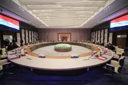 A handout photo made available by Egyptian State Press Office shows Egyptian authorities holding talks with a Hamas delegation and representatives of various Palestinian factions, in Cairo, Egypt, 14 January 2026, to select a technical committee for Gaza. (EPA/Egyptian State Press Office)