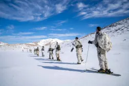 Members of Israel’s special reserve unit “Alpine Mountains” during training on Mount Hermon in Syria (Israeli army) 