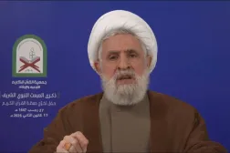 أمين عام «حزب الله» نعيم قاسم يتحدث في خطاب متلفز السبت (إعلام حزب الله)