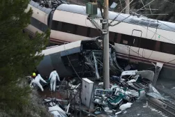 Members of the Spanish Civil Guard crime department work next to the trains involved in the accident, at the site of a deadly derailment of two high-speed trains near Adamuz, in Cordoba, Spain, January 19, 2026. (Reuters)