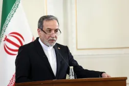 Iranian Foreign Minster Abbas Araghchi speaks during a joint press conference with the Iraqi Foreign Minister in Tehran, Iran, 18 January 2026. Hussein is in Tehran to meet with Iranian officials. (EPA)