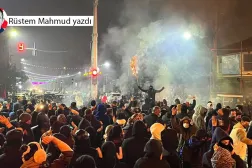 İran'ın kuzeyinde bulunan Anzali limanındaki protestocular (Telegram)