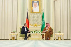 Prince Mohammed bin Salman, Crown Prince and Prime Minister of Saudi Arabia, received German Chancellor Friedrich Merz at Al-Yamamah Palace. (SPA)
