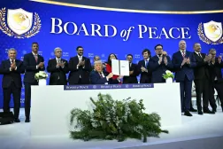 Trump and leaders and representatives of the countries participating in the signing of the founding charter of the “Peace Council” in Davos (AFP - Archive)