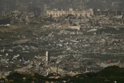 جانب من الدمار جرَّاء الغارات الإسرائيلية على قطاع غزة (أ.ب)