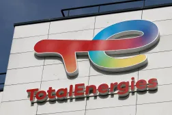 FILE PHOTO: The logo of French oil and gas company TotalEnergies is seen on a building in Rueil-Malmaison, near Paris, France, April 14, 2025. REUTERS/Stephanie Lecocq/File Photo