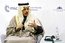 Suudi Arabistan Dışişleri Bakanı Prens Faysal bin Ferhan, Münih Güvenlik Konferansı’nda bir oturuma katıldı, 13 Şubat 2026 (EPA)
