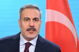 28 November 2025, Berlin: Turkish Foreign Minister Hakan Fidan during a joint press conference with German Foreign Minister Wadephul. (dpa)