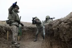 أرشيفية لجنود روس في أحد ميادين التدريب بمنطقة فولغوغراد الروسية (أ.ب)