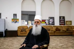 Sheikh Mowafaq Tarif, the spiritual leader of the Druze community in Israel, during an interview in the village of Julis on February 15, 2026 (AFP)