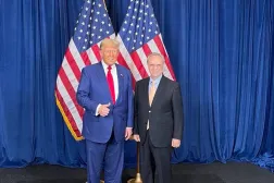 بشارة بحبح خلال لقاء سابق مع الرئيس الأميركي دونالد ترمب (صفحته على فيسبوك)