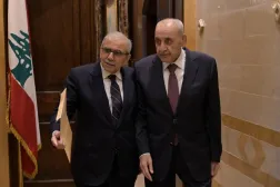 رئيس البرلمان اللبناني نبيه بري يستقبل رئيس الحكومة نواف سلام في مقر إقامته (أرشيفية - الشرق الأوسط)