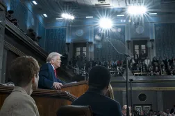 ترمب يلقي خطاب «حالة الاتحاد» أمام جلسة مشتركة للكونغرس في مبنى الكابيتول يوم الثلاثاء (نيويورك تايمز)