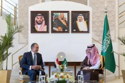 الأمير فيصل بن فرحان والوزير بدر عبد العاطي خلال لقاء سابق في الرياض (واس)