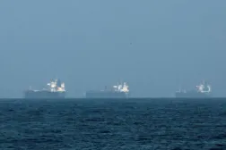 Oil tankers off the coast of Fujairah amid Iran’s pledge to fire on vessels transiting the Strait of Hormuz (Reuters) 