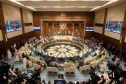 A general view shows the opening session of the meeting of Arab foreign ministers at the Arab League Headquarters (Reuters)