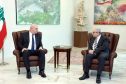 عون مستقبلاً سلام في قصر بعبدا (الرئاسة اللبنانية)