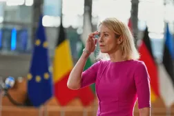 AB'nin dış politika şefi Kaja Kallas, 5 Mart 2026'da Belçika'nın Brüksel kentindeki Avrupa Konseyi binasına geldi (AP)