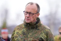 German Chancellor Friedrich Merz in Bardufoss in connection with Cold response 2026, in Bardufoss, Norway, 13 March 2026. (EPA) 