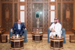 Prince Mohammed bin Salman bin Abdulaziz Al Saud, Saudi Crown Prince and Prime Minister, and Egypt’s President Abdel Fattah al-Sisi meet in Jeddah in February. (SPA)