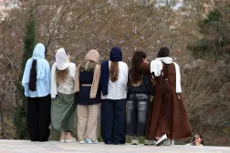 Iranians pose for pictures as they celebrate Iranian Nature's Day on the thirteenth day of Nowruz (Persian New Year), in a park in Tehran, Iran, 02 April 2026. (EPA)