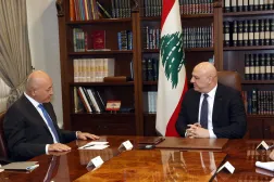 الرئيس اللبناني جوزيف عون مستقبلاً المفوض السامي للأمم المتحدة لشؤون اللاجئين الرئيس العراقي السابق برهم صالح (الرئاسة اللبنانية)