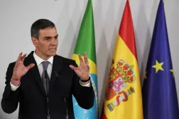 Spain's Prime Minister Pedro Sanchez and Brazil's President Luiz Inacio Lula da Silva (Not Pictured) attend a press conference during the summit between Spain and Brazil in Barcelona, Spain, April 17, 2026. (Reuters) 