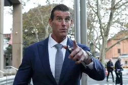 A former member of Australia's elite Special Air Service regiment Ben Roberts-Smith leaves the Federal Court in Sydney on May 1, 2025. (AFP)