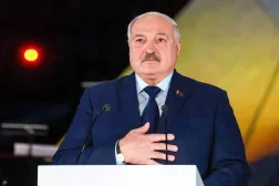 27 January 2024, Russia, St. Petersburg: Belarus' President Alexander Lukashenko attends an event at the Gazprom Arena stadium in Saint Petersburg. (Vyacheslav Prokofiev/Kremlin/dpa) 