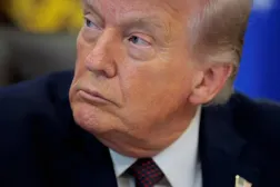 US President Donald Trump attends the signing ceremony for an executive order on mail ballots, in the Oval Office of the White House in Washington, DC, March 31, 2026. (Reuters)
