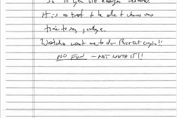 This handout image shows an undated and unverified note, purportedly a suicide note left by late convicted sex offender Jeffrey Epstein, which was ordered unsealed on May 6, 2026 by District Judge Kenneth Karas of the Southern District of New York after a request by The New York Times. (Photo by United States District Judge Southern District of New York / AFP) 