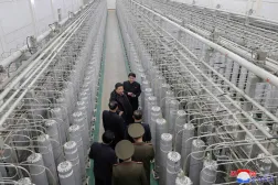 FILE PHOTO: North Korean leader Kim Jong Un visits the country's nuclear material production base and nuclear weapons institute, at an undisclosed location in North Korea, in this photo released by North Korea's official Korean Central News Agency on January 29, 2025.  KCNA via REUTERS
