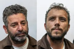 This combination of file pictures created on May 9, 2026 shows Spanish activist Saif Abu Keshek (L) and Brazil's activist Thiago Avila arriving in court, in the Israeli coastal city of Ashkelon on May 5, 2026. (Photo by ilia YEFIMOVICH / AFP)