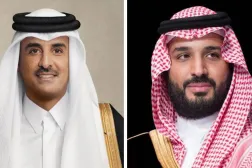 ولي العهد السعودي الأمير محمد بن سلمان (واس) والشيخ تميم بن حمد أمير دولة قطر (قنا)