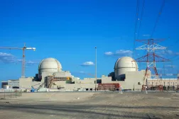 A handout picture obtained from the media office of the Barakah Nuclear Power Plant on February 13, 2020, shows a view of the power plant in the western Al Dhafra Region of Abu Dhabi on the Gulf coastline about 50 kilometers west of Ruwais. (Barakah Nuclear Power Plant / AFP) 