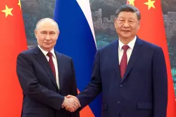  Russian President Vladimir Putin and Chinese President Xi Jinping pose for a picture during a meeting at the Great Hall of the People in Beijing, China May 20, 2026. (Sputnik/Maxim Stulov/Pool via Reuters)