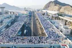 يكتمل وصول حجاج بيت الله الحرام الاثنين الموافق الثامن من شهر ذي الحجة إلى مشعر منى لقضاء يوم التروية (واس)