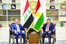 Barzani ve Al-Araci'nin dün Bağdat'ta gerçekleştirdiği görüşmeden (Irak Haber Ajansı)
